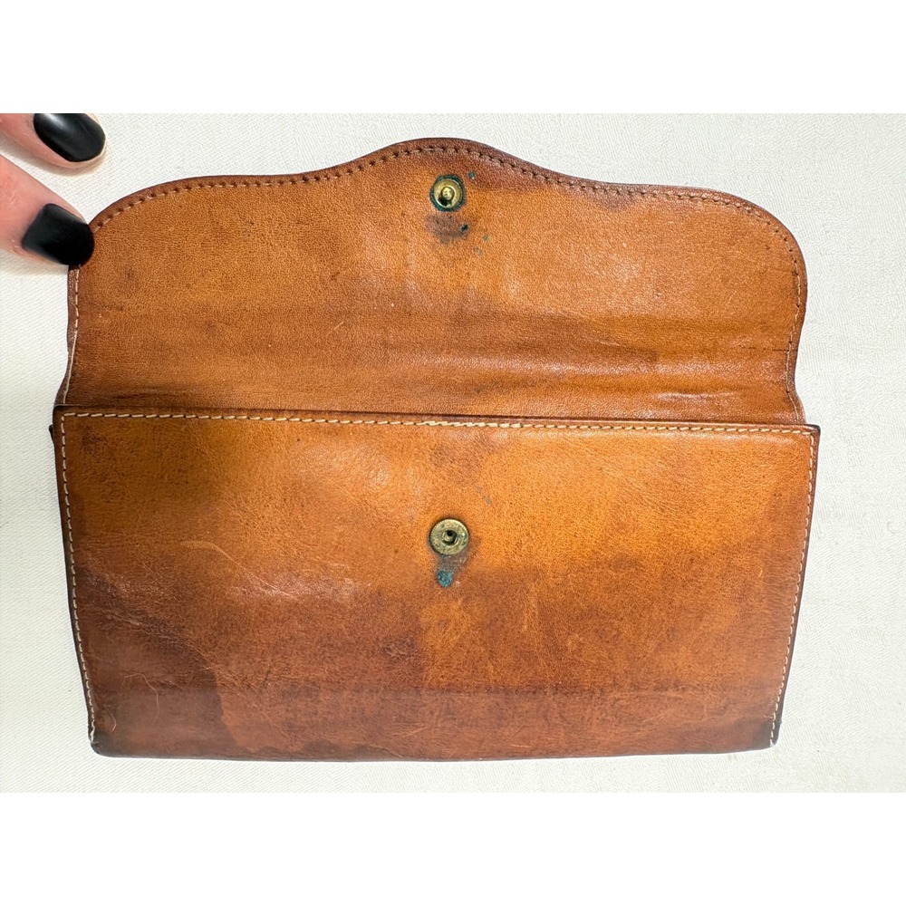 Vtg Northwest Passage Brown Leather Billfold Wallet Canada Northern Steer 7.5" - Picture 3 of 12